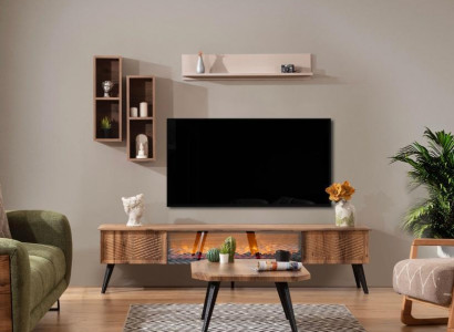 Living room wall furniture designer RTV lowboard TV shelf wall shelves 3-piece set
